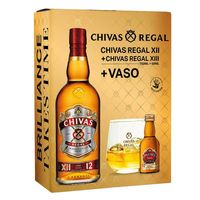 Whisky 12 750cc 40° + Whisky Chivas Extra 13 años 200cc 40° + Vaso