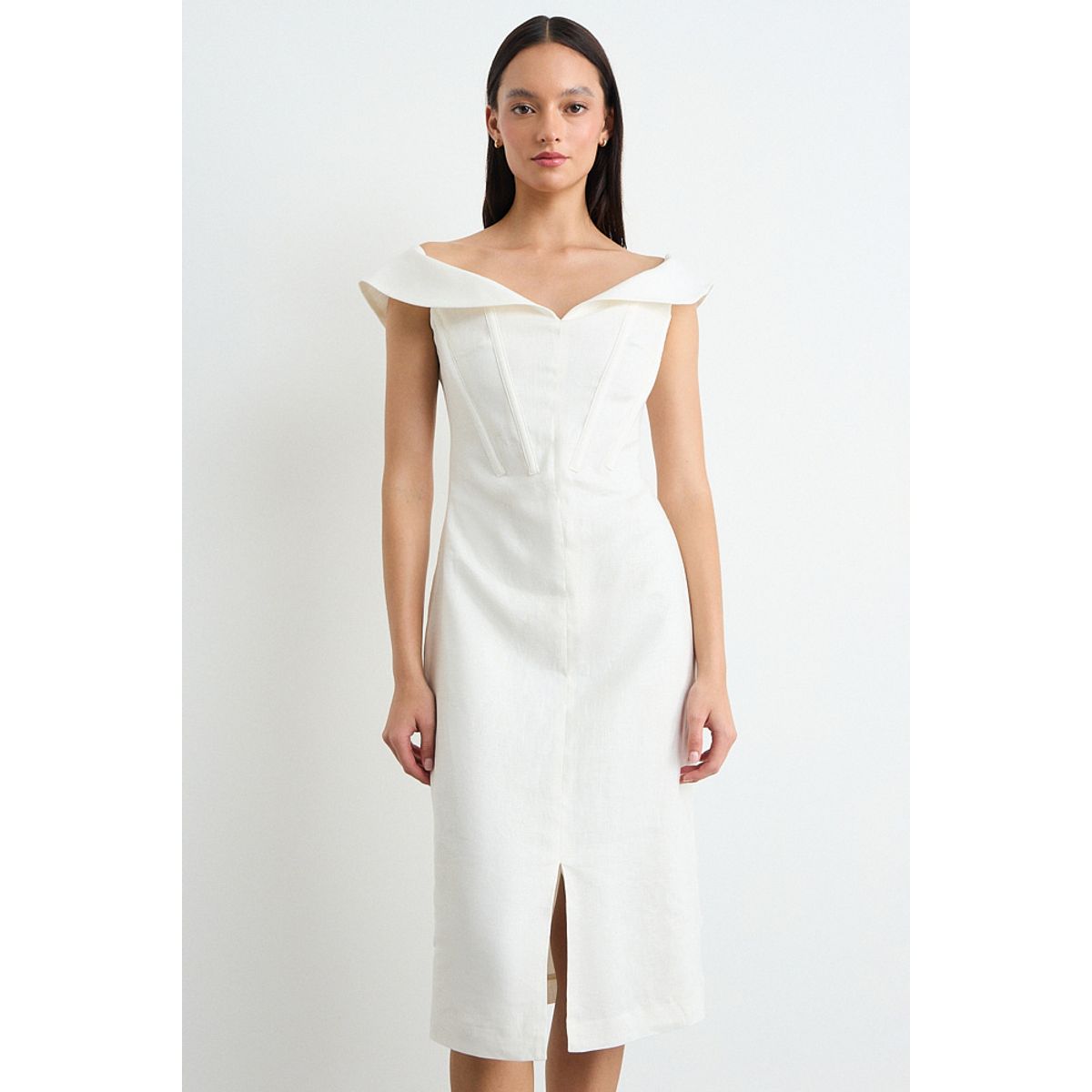 IO - Vestido Liso Largo Mujer Crudo Io