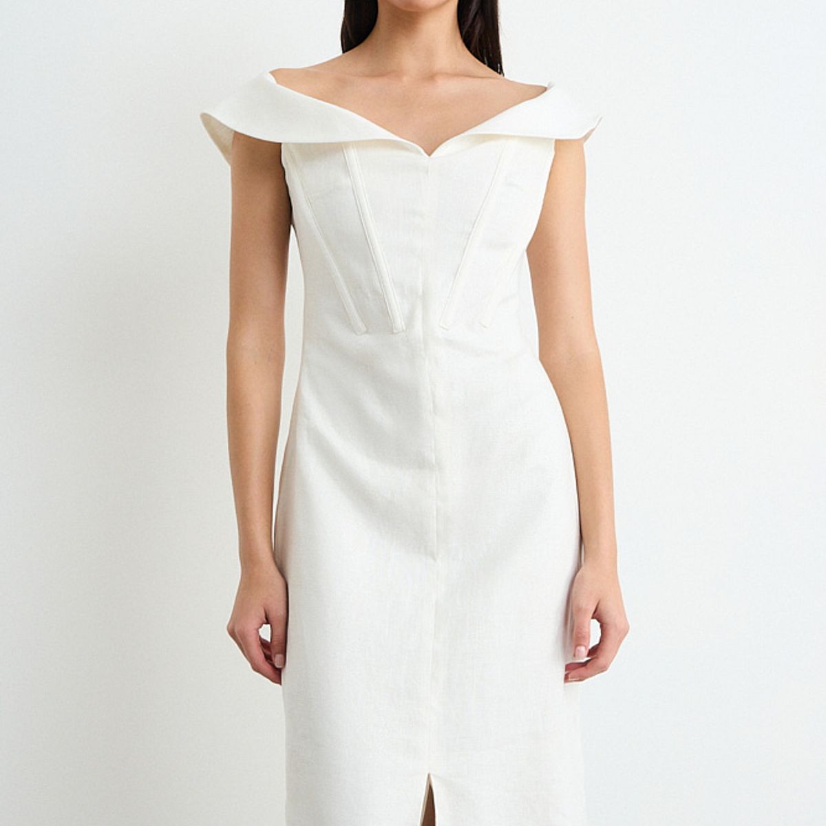 IO - Vestido Liso Largo Mujer Crudo Io