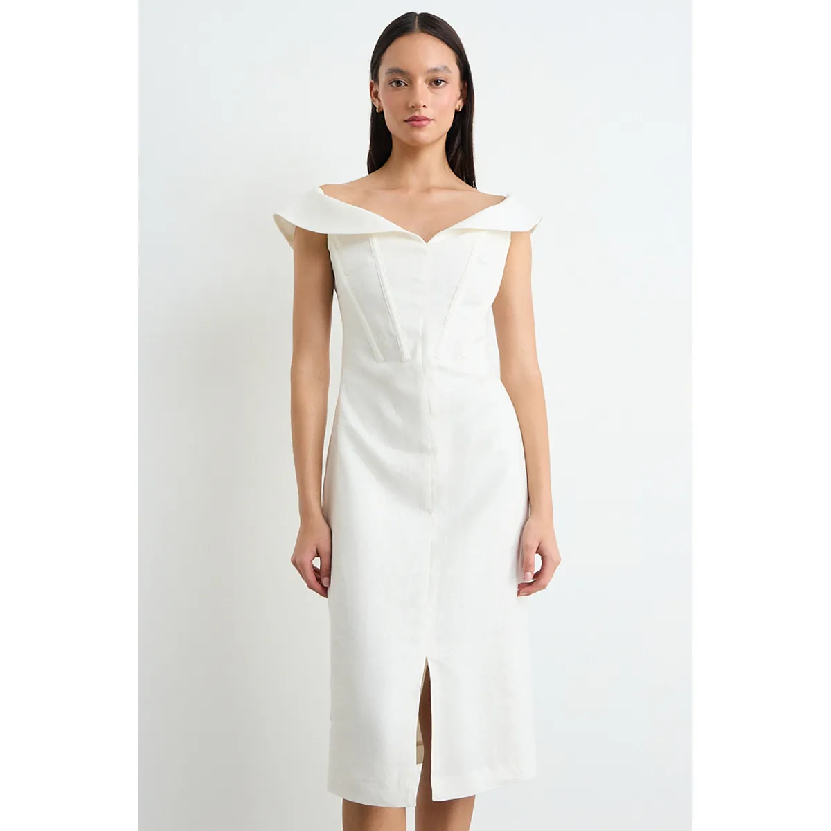 IO - Vestido Liso Largo Mujer Crudo Io