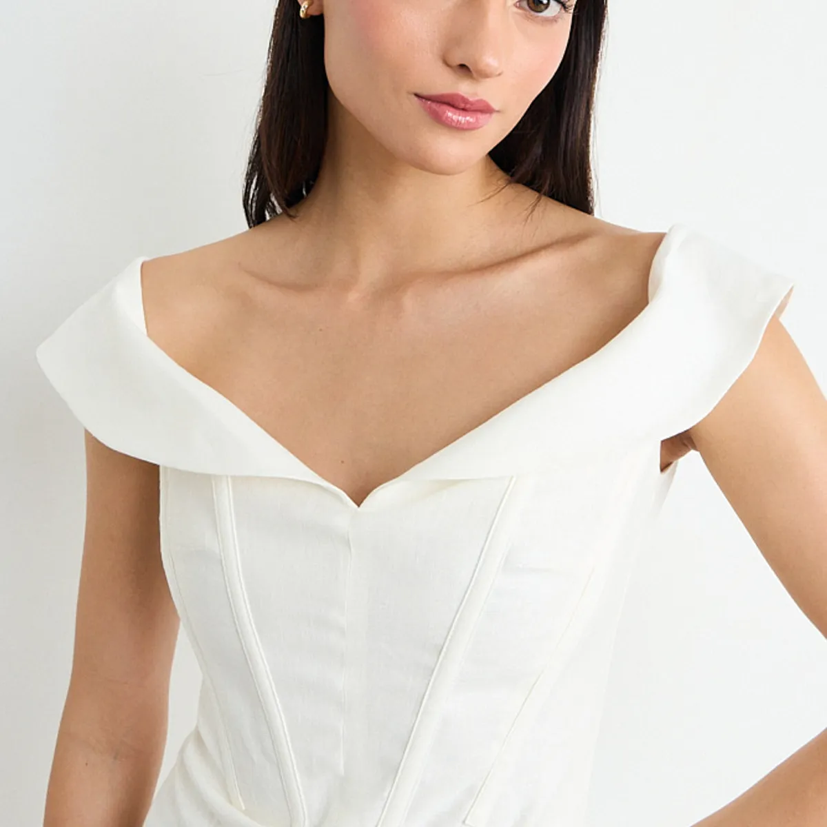 IO - Vestido Liso Largo Mujer Crudo Io