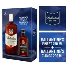 BALLANTINES - Pack Whisky Finest 40° 750 cc + 7 Años 40° 200 cc