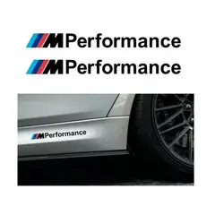 GENERICO - Par Adhesivos para BMW M Performance 20x2cm Lateral Negro