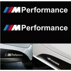 GENERICO - Par Adhesivos para BMW M Performance 20x2cm Lateral Blanco