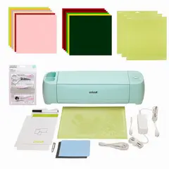 CRICUT - Kit Plotter de Corte Explore Air 2 + Vinilos Textiles+ Vinilos Adhesivos+ Cartulinas + Herramientas