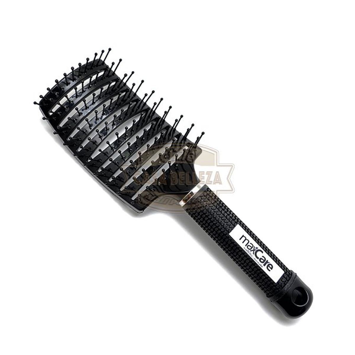 GENERICO - Cepillo Paleta Curva Ceramica Flexible Desenredante Negro Maxcare