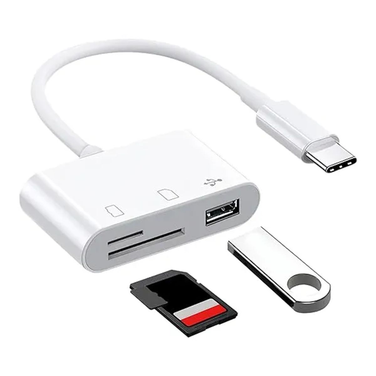 GENERICO - Adaptador Lector Sd Multifunción Tipo C Usb Transfer 3 En 1