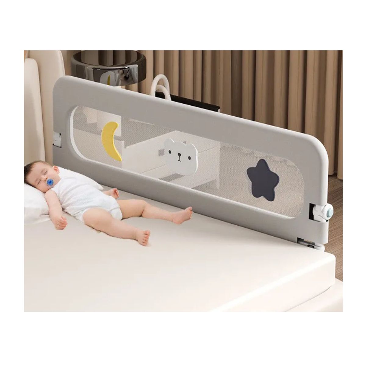 GENERICO - Baranda De Cama 18mtrs Seguridad Bebe Abatible Ajustable