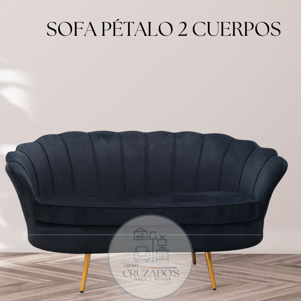 GENERICO - Sofa Pétalo 2 Cuerpos felpa BEIGE