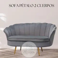 GENERICO - Sofa Pétalo 2 Cuerpos felpa BEIGE