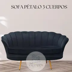 GENERICO - Sofa Pétalo 3 Cuerpos felpa