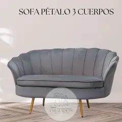 GENERICO - Sofa Pétalo 3 Cuerpos felpa