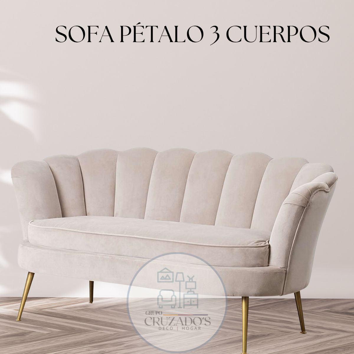 GENERICO - Sofa Pétalo 3 Cuerpos felpa