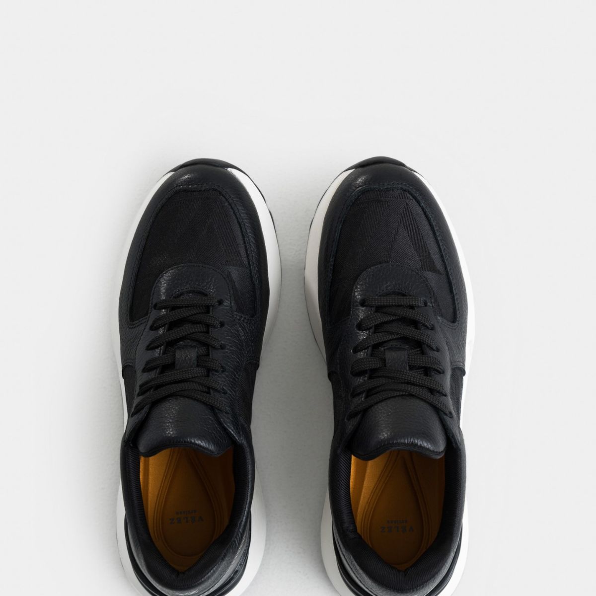 VELEZ - Vélez Zapatillas Jacinto Cuero Y Lona Mujer Monogram Negro