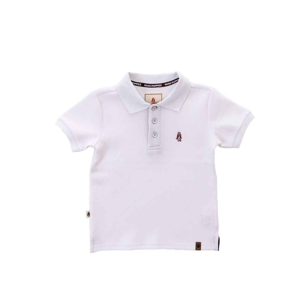 HUSH PUPPIES - Polera Niño Pique Blanco HUSH PUPPIES