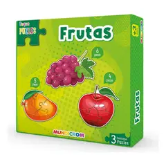 GENERICO - Puzle Frutas 3 Figuras Peque Puzle Para 3 Años - Mundicrom