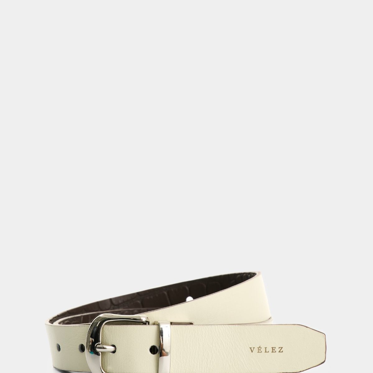 VELEZ - Vélez Cinturón Doble Faz De Cuero Para Mujer Tessa Beige
