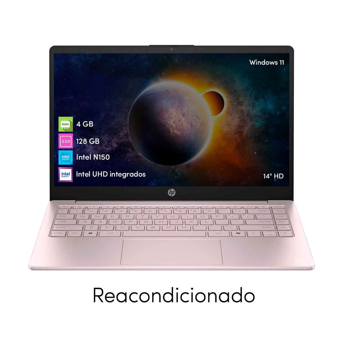 HP - Notebook HP Intel N150 4GB 128GB 14 HD Win11 Rosa