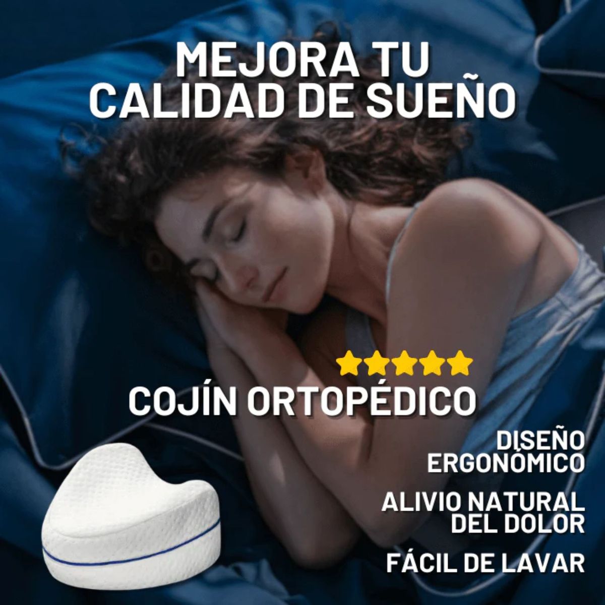 MOVI - Almohada Ortopédica  para Piernas, Cadera y Espalda –Duerme Sin Dolor y Despierta Renovado
