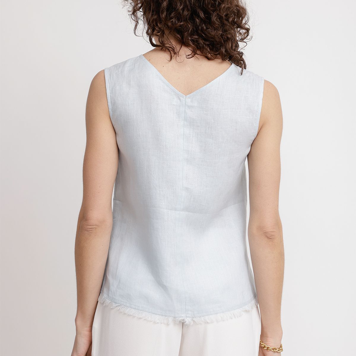 CANADIENNE - Blusa Mujer Gia Lino Celeste