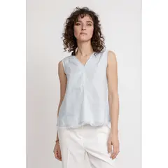 CANADIENNE - Blusa Mujer Gia Lino Celeste