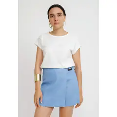CANADIENNE - Polera Mujer Bilbao Algodón Peruano Blanco