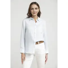 CANADIENNE - Blusa Mujer Cea Lino Celeste