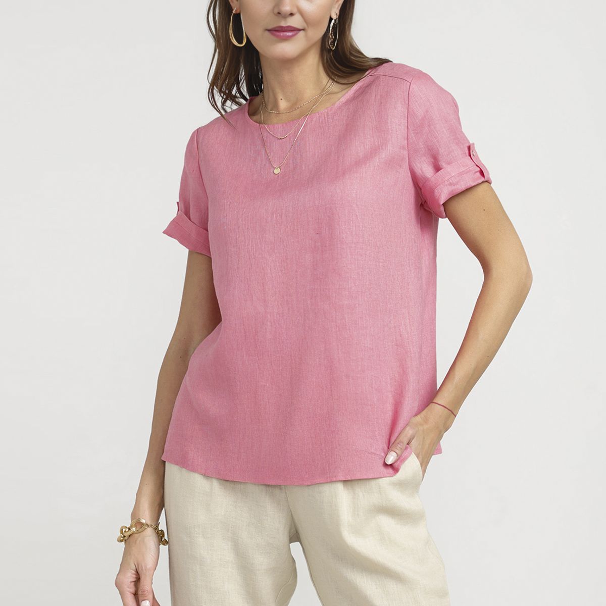 CANADIENNE - Blusa Mujer Garza Viscosa Magenta