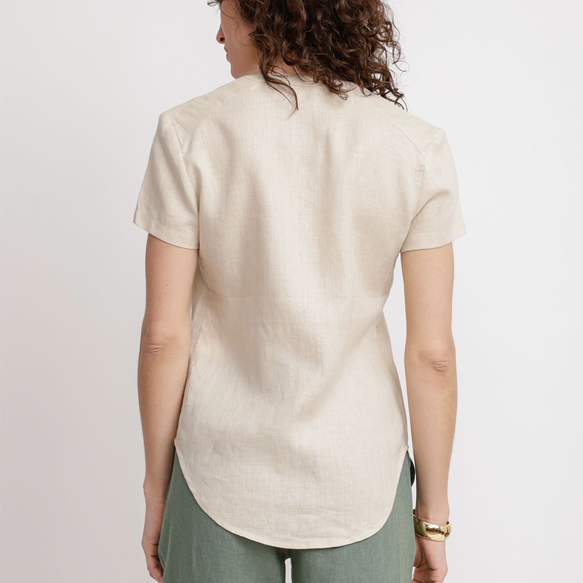 CANADIENNE - Blusa Mujer Keiko Lino Beige