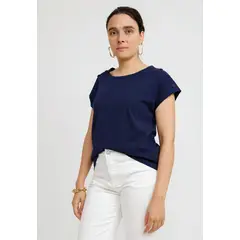 CANADIENNE - Polera Mujer Bilbao Algodón Peruano Navy