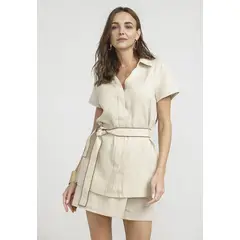 CANADIENNE - Blusa Mujer Pau Lino Beige