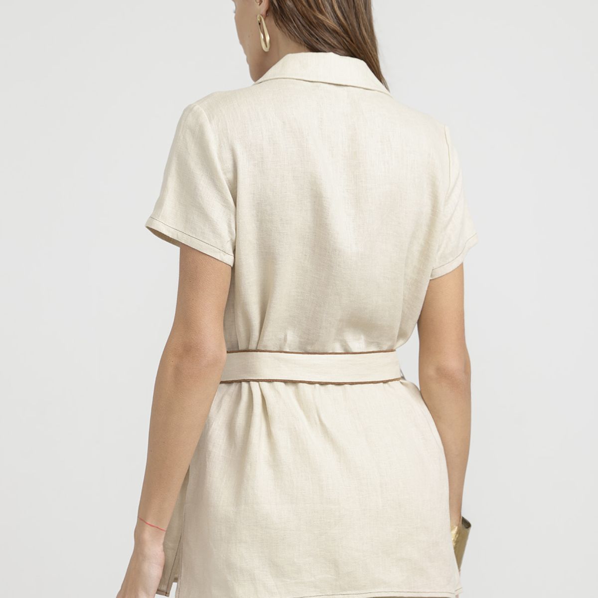 CANADIENNE - Blusa Mujer Pau Lino Beige