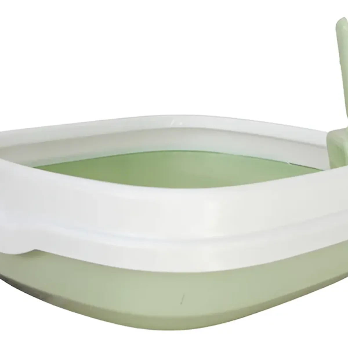 GENERICO - Arenero Para Gatos Con Pala Recogedora Pequeña 40x33x12 Cm Verde
