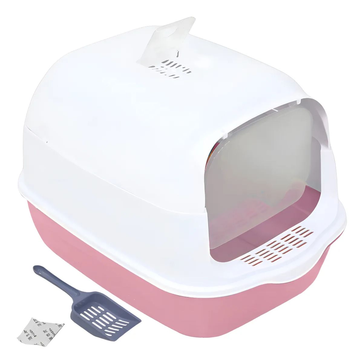 GENERICO - Arenero Para Gato Caja De Arena Con Tapa Y Puerta Abatible Color Rosa