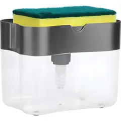 GENERICO - Dispensador Jabon Lavalozas Bomba Esponja Con Recipiente Color Gris