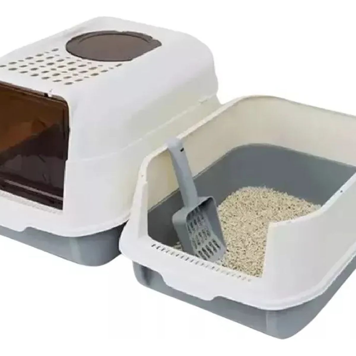 GENERICO - Arenero Para Gatos 2 En 1 Xl Cerrado Grande Sanitario