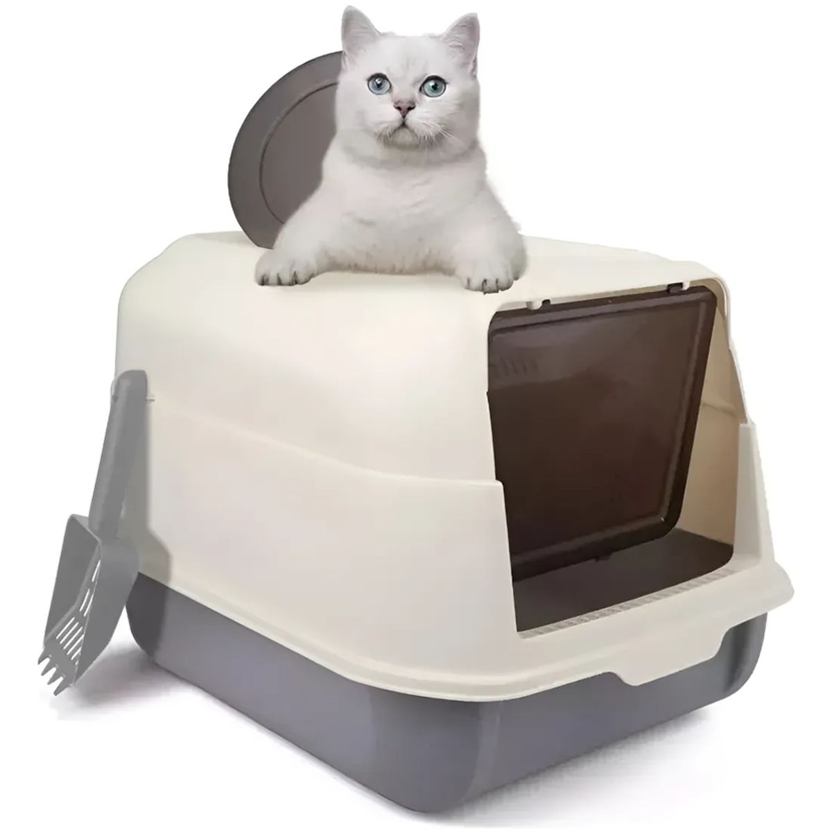 GENERICO - Arenero Para Gatos 2 En 1 Xl Cerrado Grande Sanitario