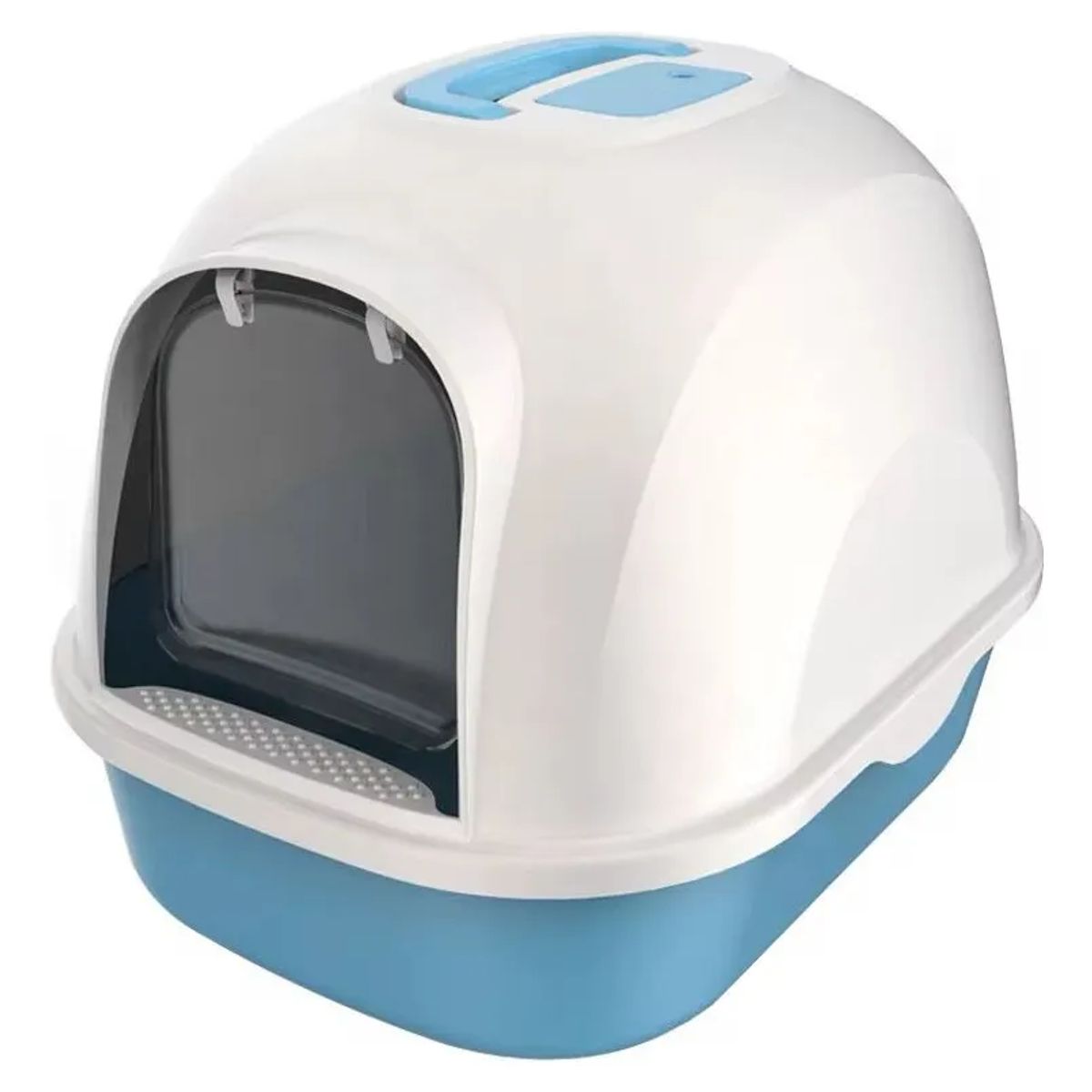 GENERICO - Arenero Para Gatos Grande Cerrado Con Pala Filtro Y Puerta Celeste