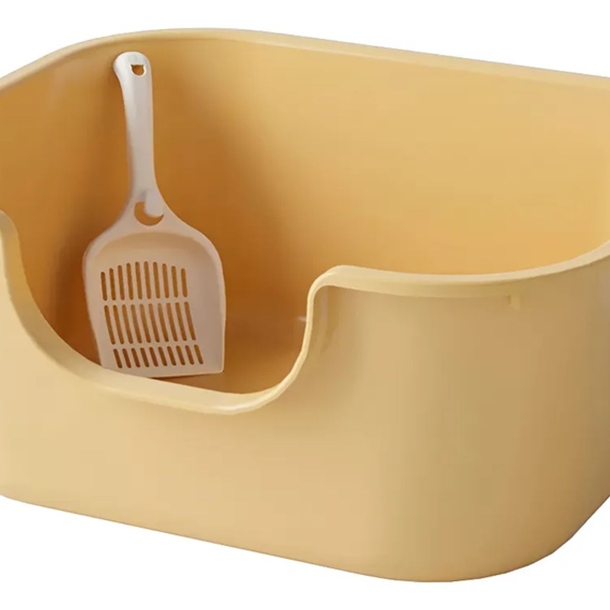 GENERICO - Baño Sanitario Anti-hongo Xl Previene Derrame De Arena Gato Amarillo