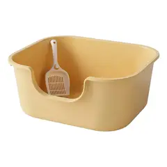 GENERICO - Baño Sanitario Anti-hongo Xl Previene Derrame De Arena Gato Amarillo