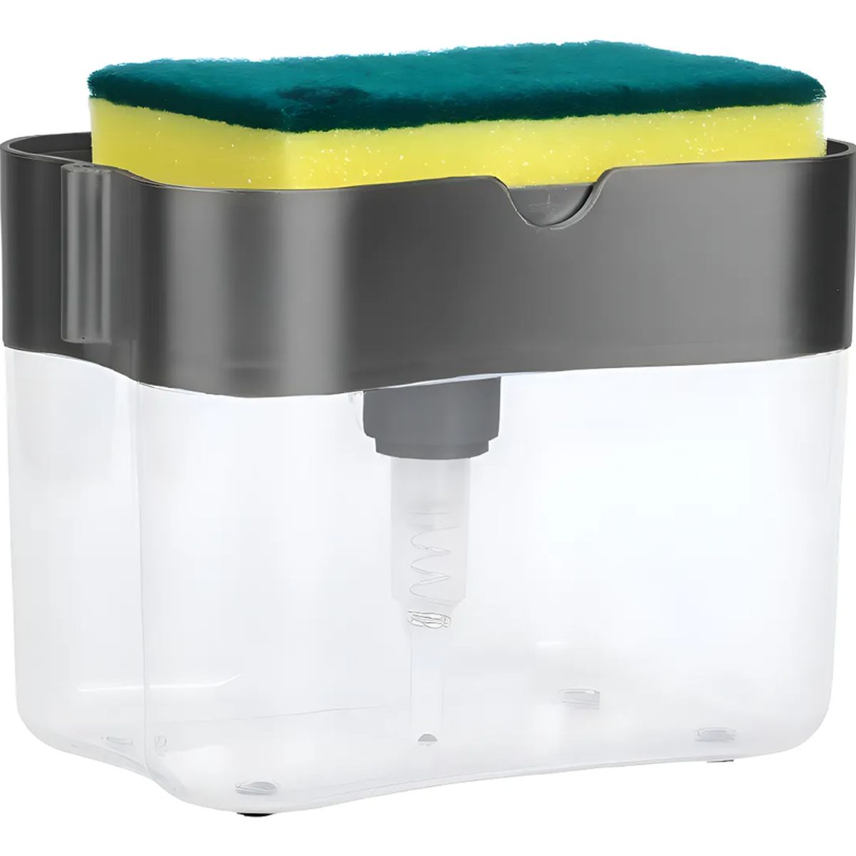 GENERICO - Dispensador De Lavalozas Manual De 400ml + Esponja Color Gris