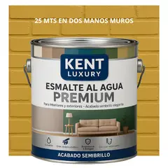 KENT - PINTURA ESMALTE AGUA FACHADAS - SEMIBRILLO - 4L AMARILLO ARENA