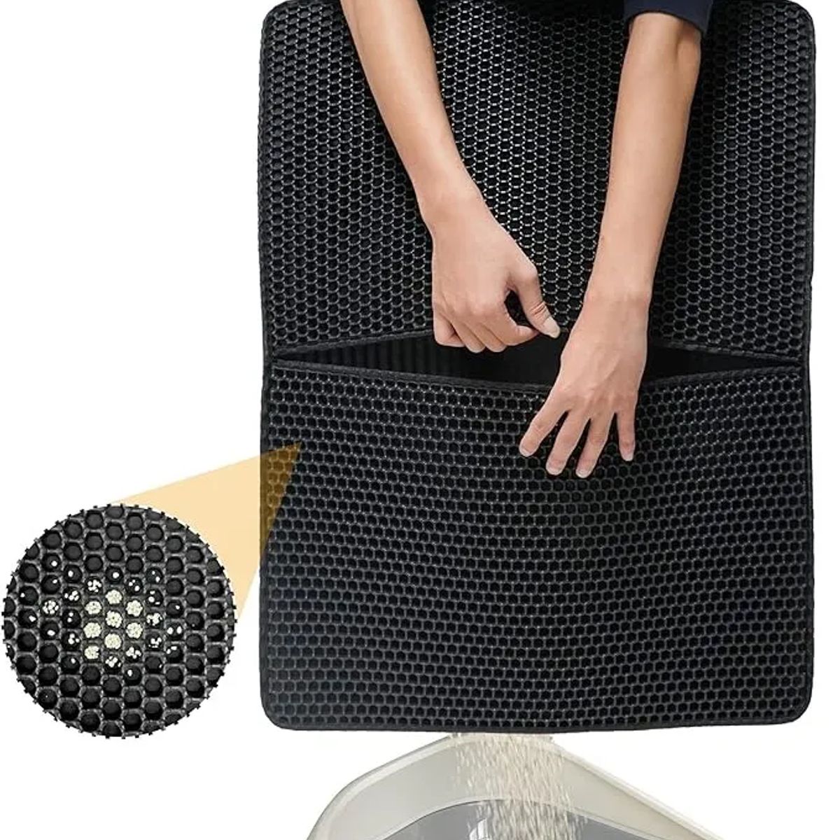 GENERICO - Alfombra Atrapa Arena Xl Baño Areneros Gatos Tapete Doble