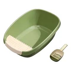 GENERICO - Arenero Semi Cerrado Para Gatos - Bandeja Sanitaria Grande L