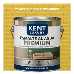 KENT - PINTURA ESMALTE AGUA FACHADAS - SEMIBRILLO - 4L AMARILLO MIEL