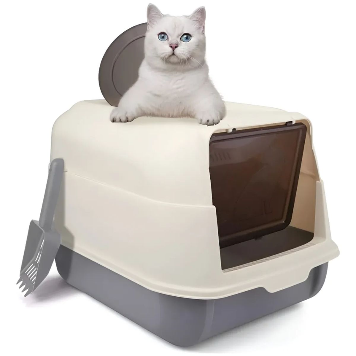 GENERICO - Arenero Cerrado Para Gatos 2 En 1 Grande Segun Disponibilidad