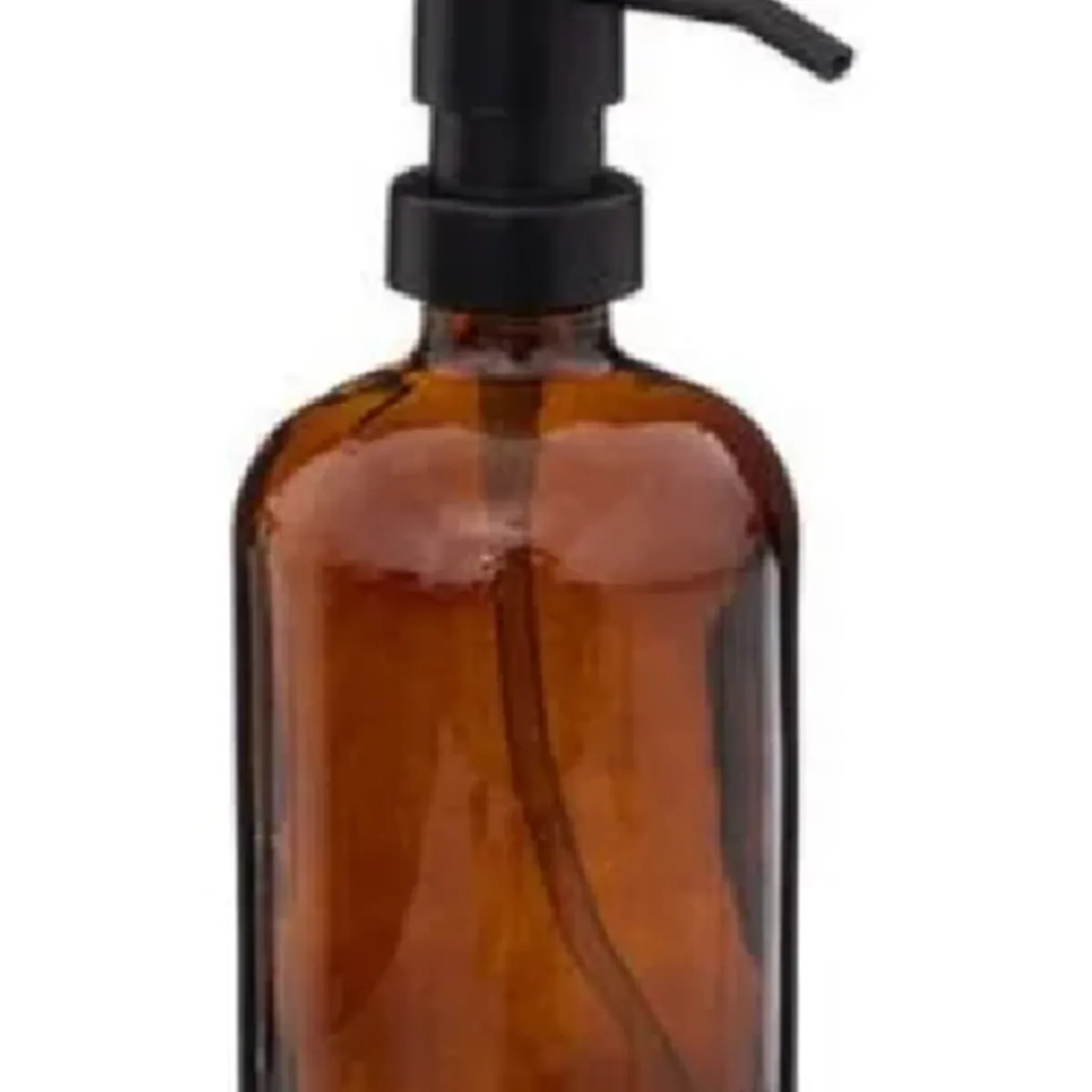 GENERICO - Dispensador De Jabón Vidrio Ámbar 450ml Jabonera Deco Marrón