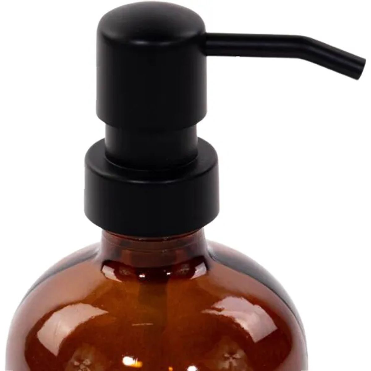 GENERICO - Dispensador De Jabón Vidrio Ámbar 450ml Jabonera Deco Marrón
