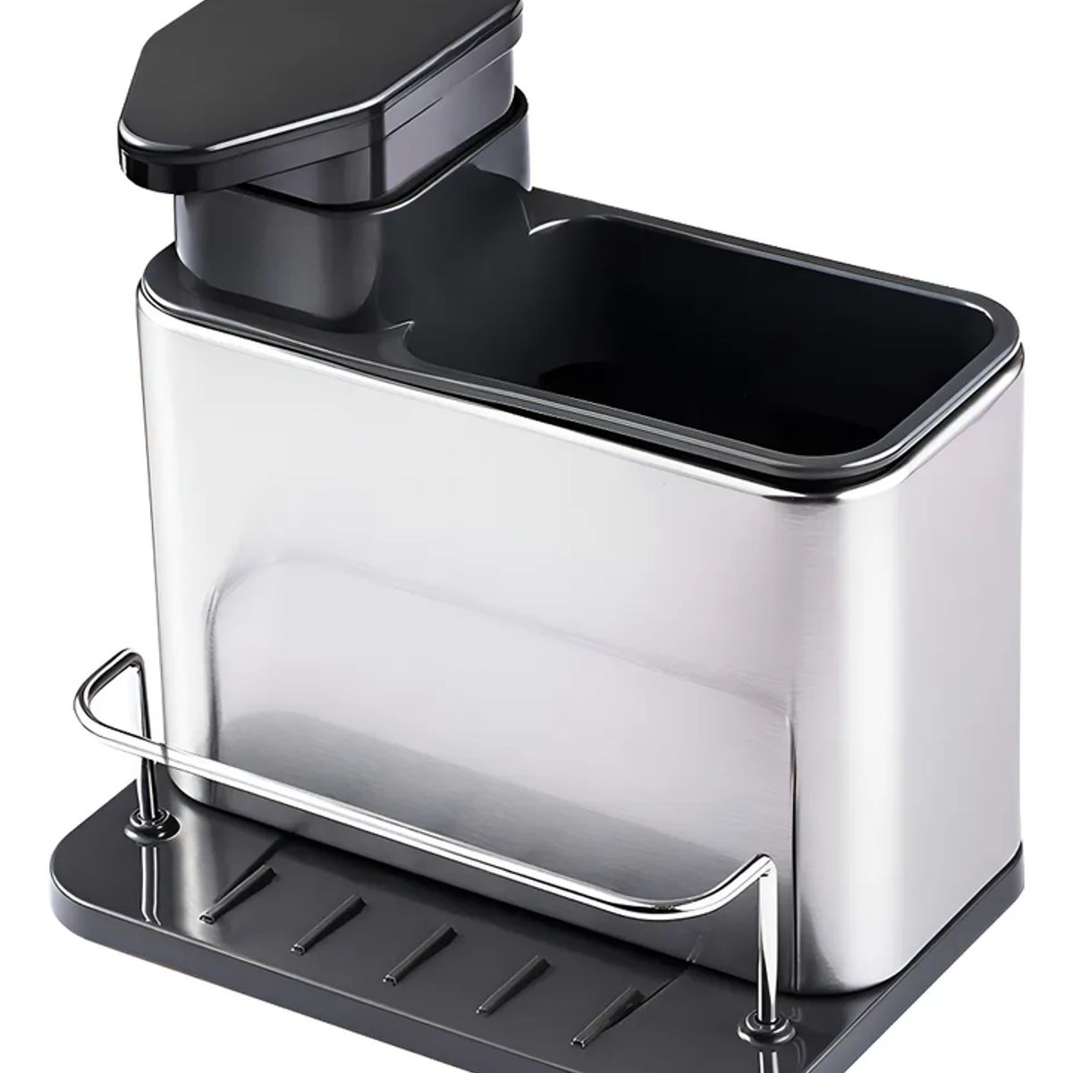 GENERICO - Dispensador De Jabón 3 En 1 Soporte Para Esponja Color Gris