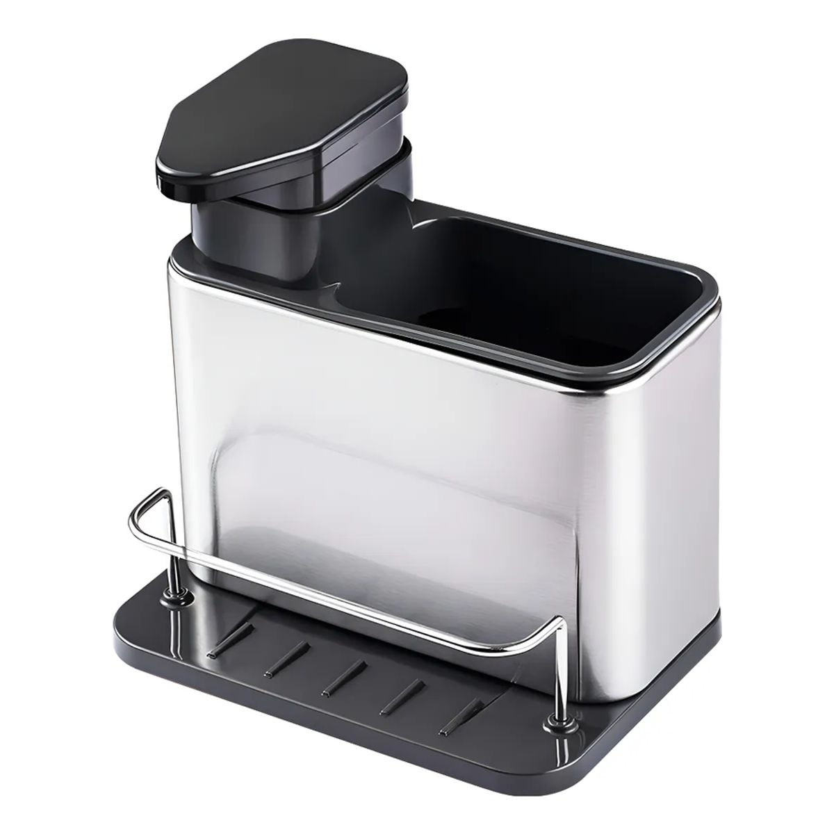 GENERICO - Dispensador De Jabón 3 En 1 Soporte Para Esponja Color Gris